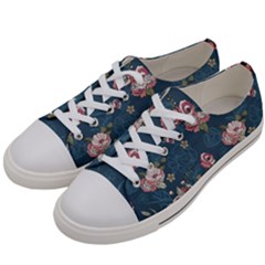 Vintage Flowers Pattern Men s Low Top Canvas Sneakers