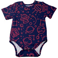 Seamless Space Pattern Baby Short Sleeve Onesie Bodysuit