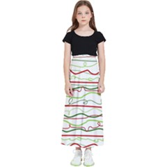 Scribble-pattern Kids  Flared Maxi Skirt by Jancukart