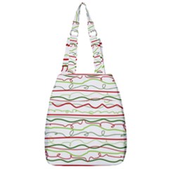 Scribble-pattern Center Zip Backpack