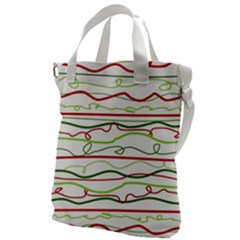 Scribble-pattern Canvas Messenger Bag