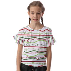 Scribble-pattern Kids  Cut Out Flutter Sleeves by Jancukart