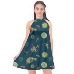 Plankton Pattern- Halter Neckline Chiffon Dress  by Jancukart