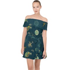 Plankton Pattern- Off Shoulder Chiffon Dress