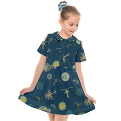 Plankton Pattern- Kids  Short Sleeve Shirt Dress