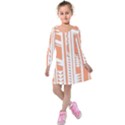 Tribal-pattern Kids  Long Sleeve Velvet Dress View1