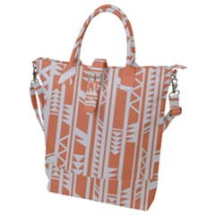 Tribal-pattern Buckle Top Tote Bag