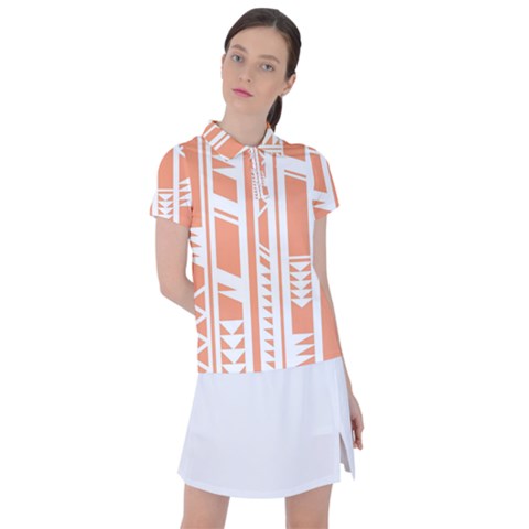 Tribal-pattern Women s Polo Tee by Jancukart