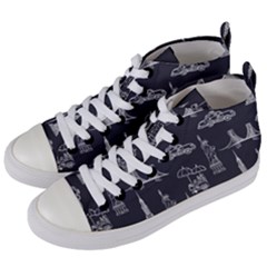 Nyc Pattern Women s Mid-top Canvas Sneakers by Jancukart