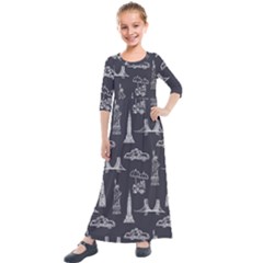 Nyc Pattern Kids  Quarter Sleeve Maxi Dress