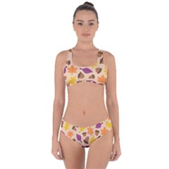 Seamless Verson Of Fal Pattern Criss Cross Bikini Set by Jancukart