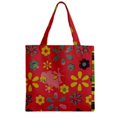 Aiflowers-pattern Zipper Grocery Tote Bag by Jancukart