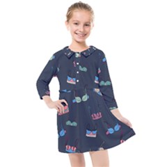 Bra Set Pattern Kids  Quarter Sleeve Shirt Dress