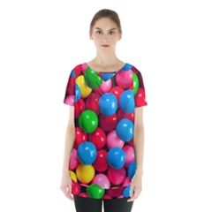 Bubble Gum Skirt Hem Sports Top by artworkshop
