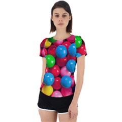 Bubble Gum Back Cut Out Sport Tee by artworkshop