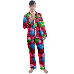 Bubble Gum Men s Long Sleeve Satin Pajamas Set by artworkshop