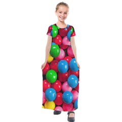 Bubble Gum Kids  Short Sleeve Maxi Dress by artworkshop