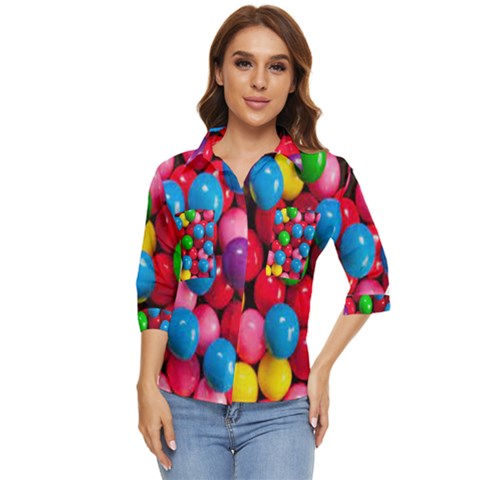 Bubble Gum Women s Quarter Sleeve Pocket Shirt by artworkshop