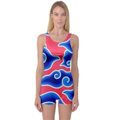 Batik Megamendung One Piece Boyleg Swimsuit