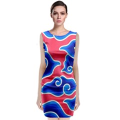 Batik Megamendung Sleeveless Velvet Midi Dress by artworkshop