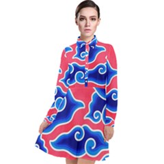 Batik Megamendung Long Sleeve Chiffon Shirt Dress