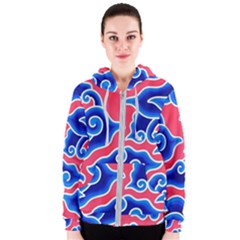 Batik Megamendung Women s Zipper Hoodie by artworkshop