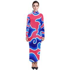 Batik Megamendung Turtleneck Maxi Dress