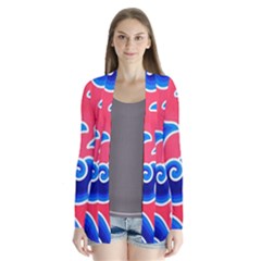 Batik Megamendung Drape Collar Cardigan