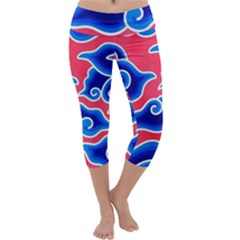 Batik Megamendung Capri Yoga Leggings