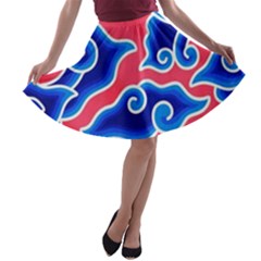 Batik Megamendung A-line Skater Skirt