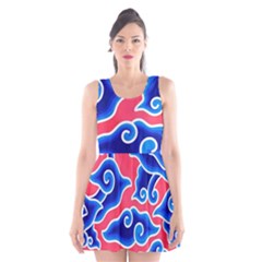 Batik Megamendung Scoop Neck Skater Dress