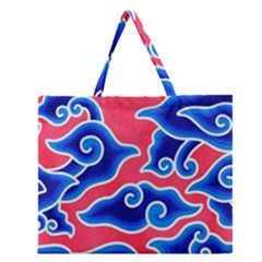 Batik Megamendung Zipper Large Tote Bag