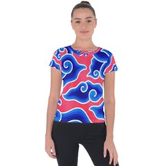 Batik Megamendung Short Sleeve Sports Top 