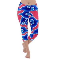 Batik Megamendung Lightweight Velour Capri Yoga Leggings