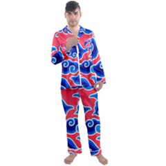 Batik Megamendung Men s Long Sleeve Satin Pajamas Set