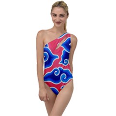 Batik Megamendung To One Side Swimsuit