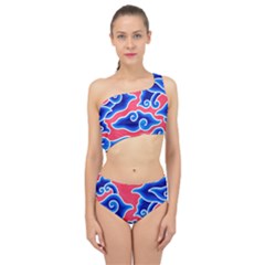 Batik Megamendung Spliced Up Two Piece Swimsuit