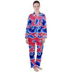 Batik Megamendung Satin Long Sleeve Pajamas Set