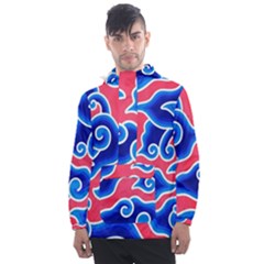 Batik Megamendung Men s Front Pocket Pullover Windbreaker by artworkshop