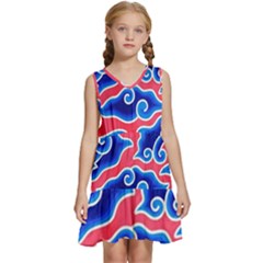 Batik Megamendung Kids  Sleeveless Tiered Mini Dress