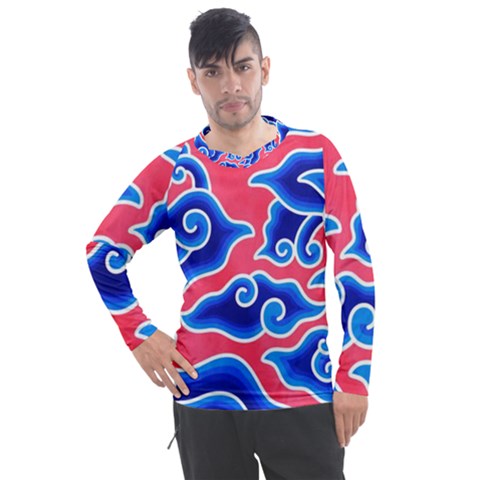 Batik Megamendung Men s Pique Long Sleeve Tee by artworkshop