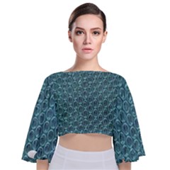 Bubble Wrap Tie Back Butterfly Sleeve Chiffon Top