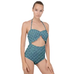 Bubble Wrap Scallop Top Cut Out Swimsuit by artworkshop