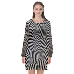 Pattern Long Sleeve Chiffon Shift Dress  by artworkshop