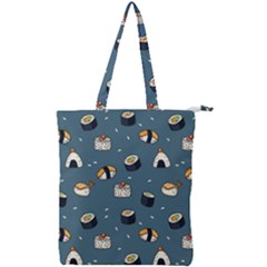 Sushi Pattern Double Zip Up Tote Bag by Jancukart