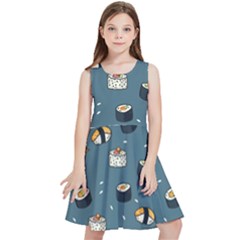 Sushi Pattern Kids  Skater Dress by Jancukart