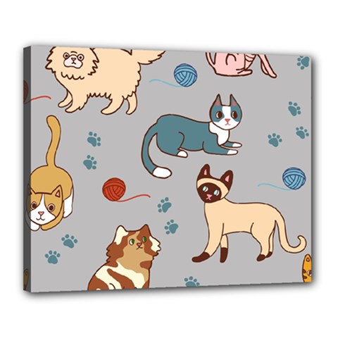 Cats Pattern Canvas 20  X 16  (stretched)