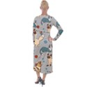 Cats Pattern Velvet Maxi Wrap Dress View2