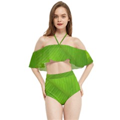 Banana Leaf Halter Flowy Bikini Set 