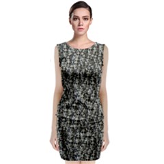 Creepy Head Motif Pattern Sleeveless Velvet Midi Dress by dflcprintsclothing